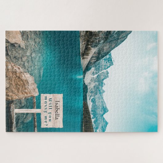 Kristal Clear Blue Mountain Lake Marry Me Puzzle Legpuzzel (Horizontaal)