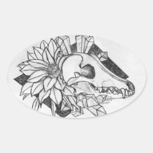 Kristal Coyote Ovale Sticker