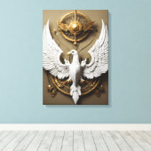 Kristal Eagle Canvas Kunst – Wilde Geest Muur Kuns (Insitu (Houten vloer))