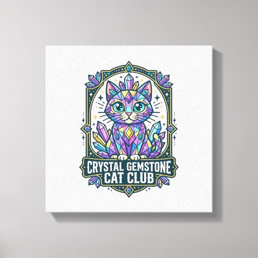 Kristal edelsteen kat kat moeder cadeau idee - Kri Canvas Afdruk (Voorkant)