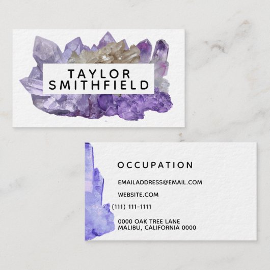 kristal eenvoudig visitekaartje (Voorkant / Achterkant)