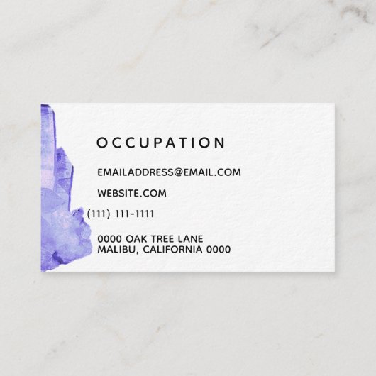 kristal eenvoudig visitekaartje (Achterkant)