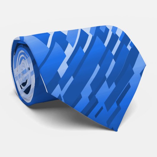 Kristal, eenzijdig gestreept blauw stropdas (Opgerold)