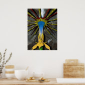 kristal en bloem poster (Keuken)