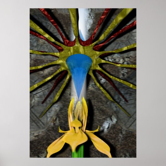 kristal en bloem poster (Voorkant)
