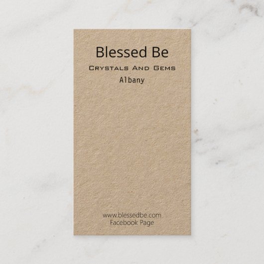 Kristal- en Gem-pakketondersteuning Visitekaartje (Voorkant)