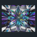 Kristal en Titanium Abstract Puzzel<br><div class="desc">Petaal-achtige kristallen,  ondersteund door abstracte metaalvormen,  breken koele kleuren af als ze uitstralen vanuit een centraal punt.</div>