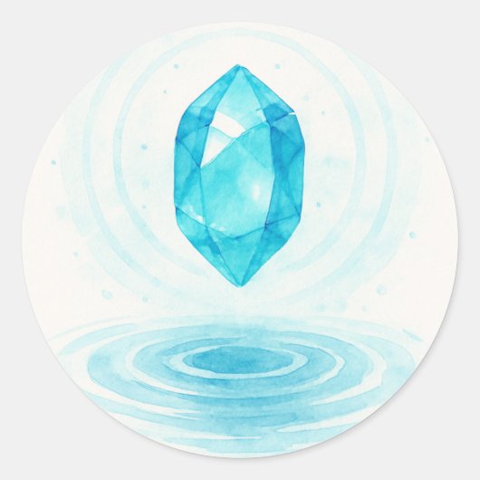 Kristal en Water Sticker – Vredige Energie Estheti (Voorkant)