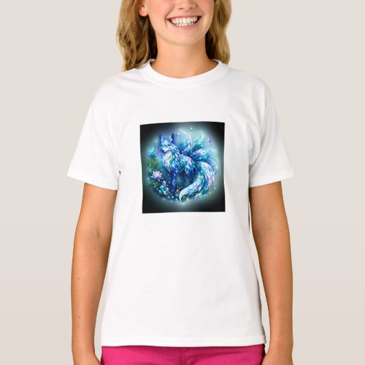 Kristal Fantasy Vos T-shirt voor Meisjes (Voorkant)