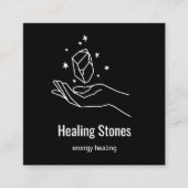 Kristal Gem Stone Energy Healer Vierkante Visitekaartje (Voorkant)
