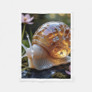 Kristal Glas Slak Gloeiende Amber Vlies Baby Blan Fleece Deken