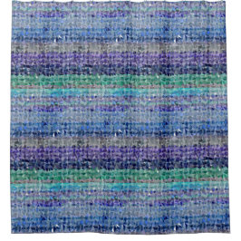 Kristal grafisch in blauw, blauwgroen, aqua, en gr douchegordijn