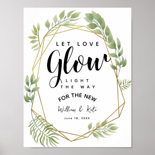 kristal greenery folia laat liefdesbruinkoolbruine poster (Voorkant)