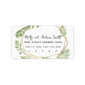 kristal greenery leaf address label party/bruiloft (Voorkant)