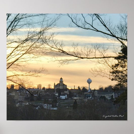 Kristal-Herfsten, MI Skyline Poster (Voorkant)