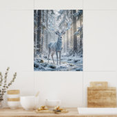 Kristal Hert Winter Licht Poster (Keuken)