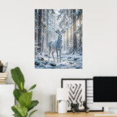 Kristal Hert Winter Licht Poster (Thuiskantoor)