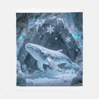 Kristal Ijs Walvis in Betoverde Bevroren Grot Fleece Deken