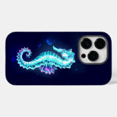 Kristal Ijs Zeepaardje op Blauwe Achtergrond Case-Mate iPhone Case (Achterkant (horizontaal))