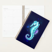 Kristal Ijs Zeepaardje op Blauwe Achtergrond Planner (Display)