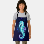 Kristal Ijs Zeepaardje op Blauwe Achtergrond Schort (Insitu)