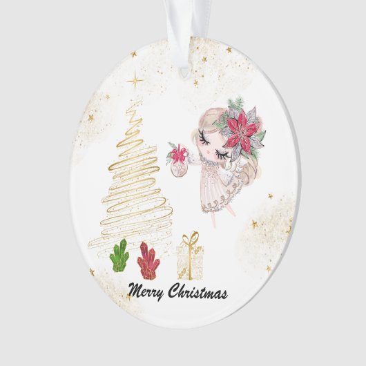 *~* Kristal kerst met kerst Ornament (voorkant)
