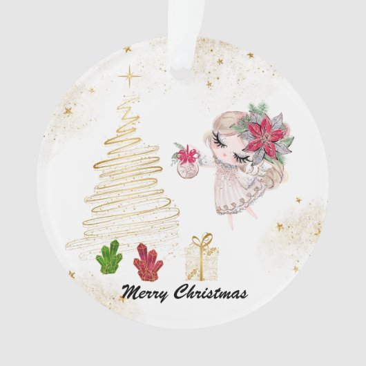 *~* Kristal kerst met kerst Ornament (voorkant)