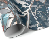 Kristal Kerstmis ornamenten inpakpapier (Rol Hoek)