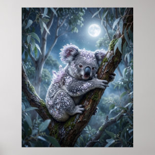 Kristal Koala Eucalyptus Gloed Poster