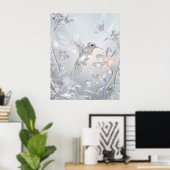 Kristal Kolibrie Flora Poster (Thuiskantoor)