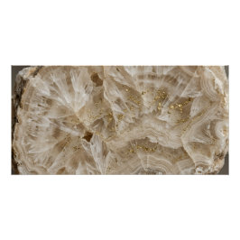 Kristal Kwarts Geode Goud Mineraal Poster
