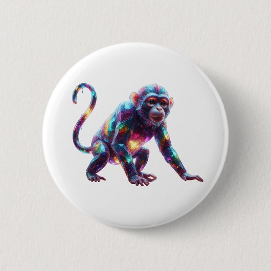 Kristal Monkey Kunst Ronde Button 5,7 Cm (Voorkant)