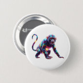 Kristal Monkey Kunst Ronde Button 5,7 Cm (Voorkant /achterkant)