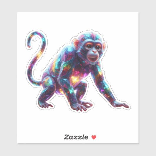 Kristal Monkey Kunst Sticker (Vel)