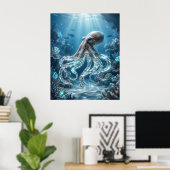 Kristal Octopus Rif Licht Poster (Thuiskantoor)