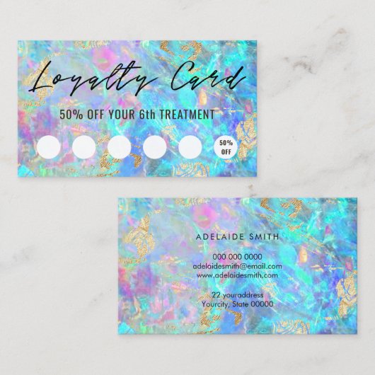 kristal opal texture loyalty card visitekaartje (Voorkant / Achterkant)