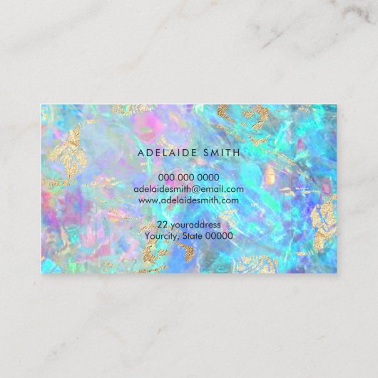 kristal opal texture loyalty card visitekaartje (Achterkant)