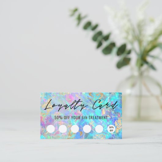 kristal opal texture loyalty card visitekaartje (Staand voorkant)