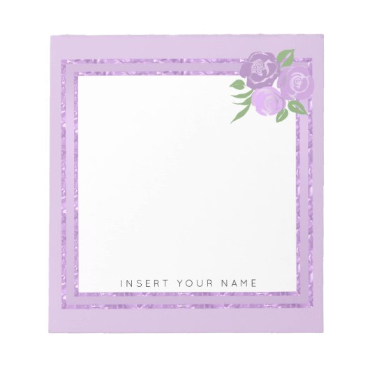 Kristal Paars en Rozen Notitieblok 5,5 x 6 inch (Voorkant)