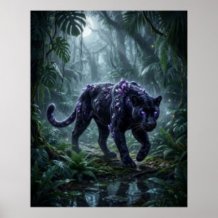 Kristal Panther Nachtgloed Poster