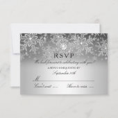Kristal Parel Sneeuwvlok Zilver Winter RSVP (Voorkant)