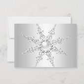 Kristal Parel Sneeuwvlok Zilver Winter RSVP (Achterkant)