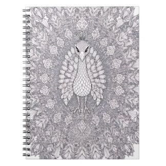 Kristal Pauw Geometrische Vogel Lijn Kunst Notitieboek