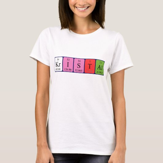 Kristal periodiek table name shirt (Voorkant)