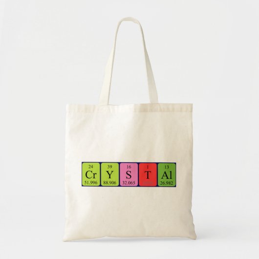Kristal periodieke lijstnaam canvas tas (Voorkant)