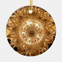 'Kristal' Ronde Kerstbal (Goud) Keramisch Ornament