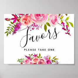 Kristal Roze Perzikrozen Favorieten bruiloft bord Poster