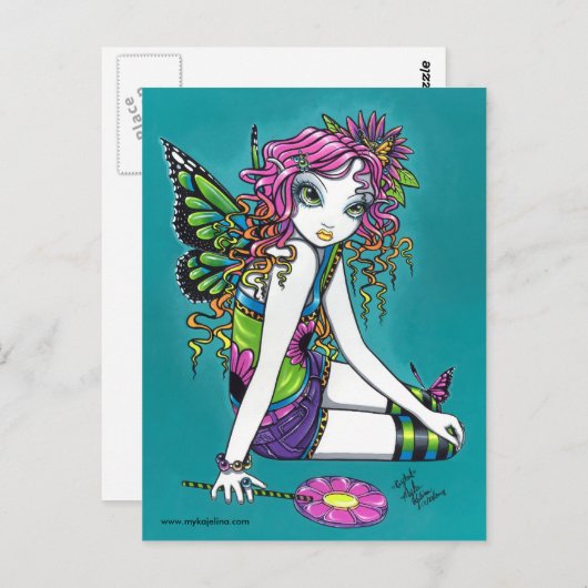 Kristal Snoep Rainbow Fairy Briefkaart (Voorkant / Achterkant)