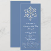 Kristal Snowflake Baby shower Invitation (blauw) Kaart (Voorkant / Achterkant)