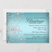 Kristal Snowflake Blue-kerstfeest Kaart (Voorkant)